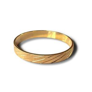 Vintage Monet Brushed Gold Bangle Bracelet